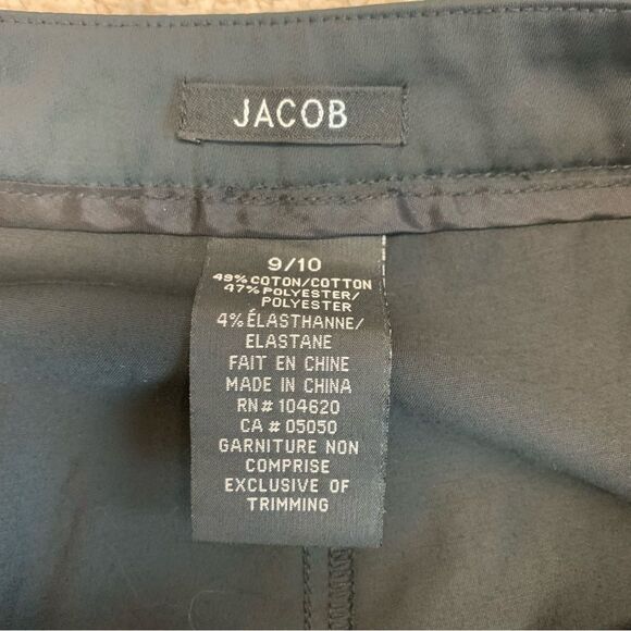 Jacob black satin effect rhinestone trim waist dress pants trousers Sz9/10 - Picture 5 of 10